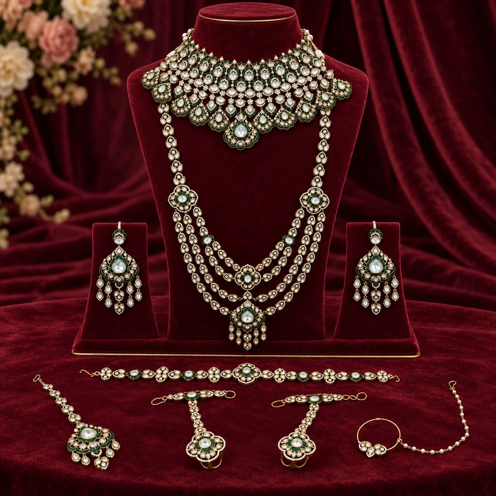 Mrinalini Kundan-Inspired Bridal Jewellery Set