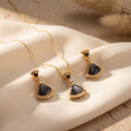 Gilded Onyx Fan Jewelry Set
