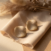 Golden Petal Radiance Stud Earrings