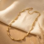 Gold-Tone Teardrop Link Necklace