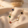 Gilded Rainbow Clover Station Necklace