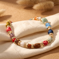Gilded Multi-Hue Artisan Stone Necklace