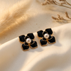 Midnight Bloom Pearl Stud Earrings