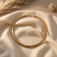 Gilded Omega Flat Ribbon Necklace
