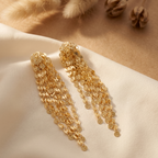 Gold-Tone Shimmering Disc Waterfall Earrings