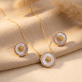 Classic Halo Medallion Golden Pendant Set