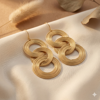 Golden Interlinked Spiral Earrings