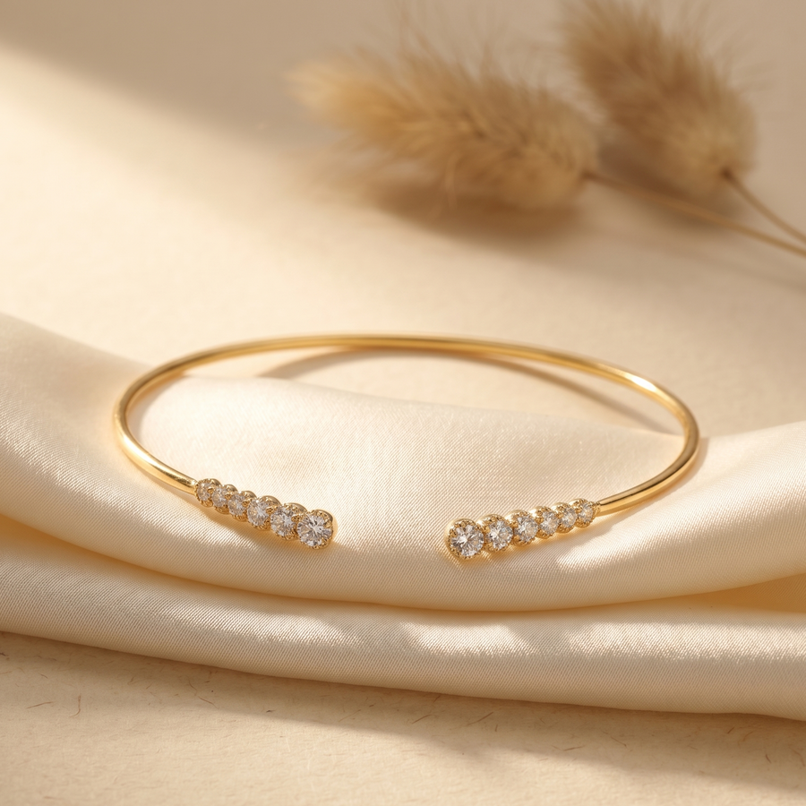Gilded Crystal Wave Open Choker