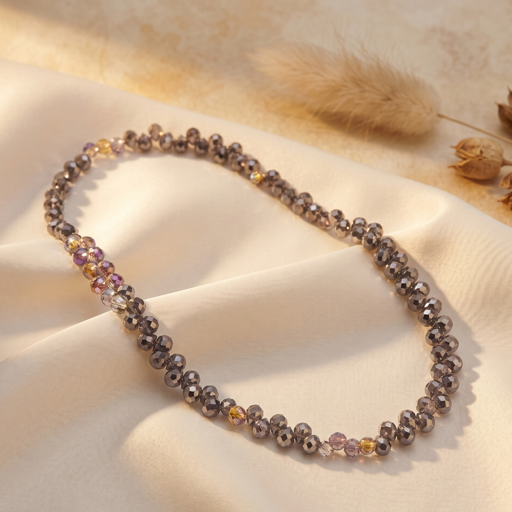 Hematite Glow Faceted Crystal Strand