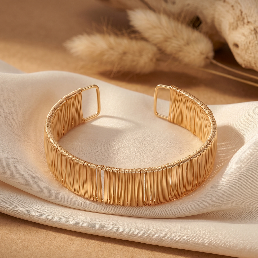 Gilded Linear Wire Wrap Choker