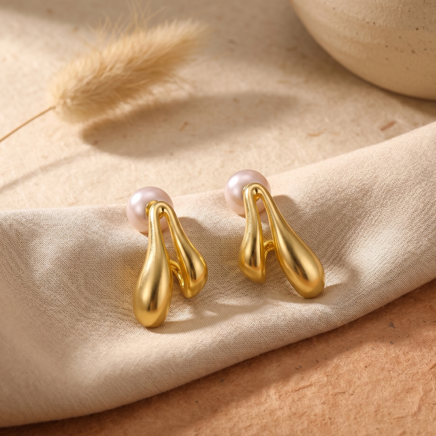 Radiant Abstract Gilded Drop Earrings
