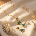 Gilded Malachite Fan Jewelry Set