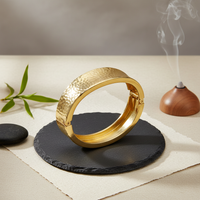 Gilded Hammered Hinged Bangle