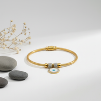 Gilded Medallion Evil Eye Snake Bangle