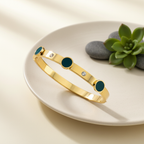 Gilded Black Studded Bangle
