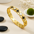 Gilded Quatrefoil Inlay Bangle