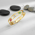 Gilded Rainbow Evil Eye Openwork Bangle