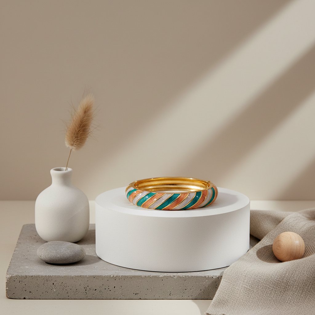 Gilded Sorbet Enamel Bangle