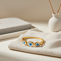 Gilded Triple Evil Eye Bangle