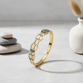 Gilded Wavy Lattice Bangle
