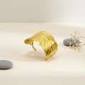 Sculptural Gilded Leaf Cuff