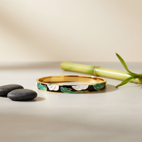 The Azure Bloom Enamel Gold Bangle