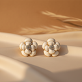 Gilded Camellia Crystal Studs