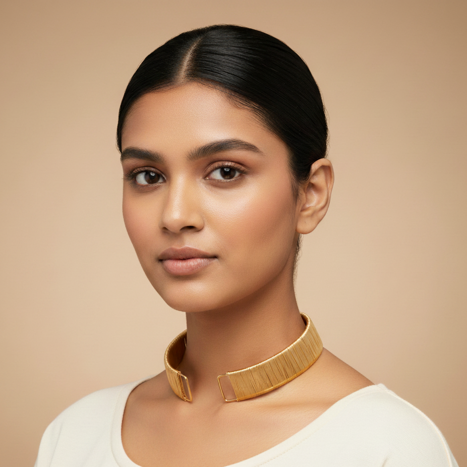 Gilded Linear Wire Wrap Choker
