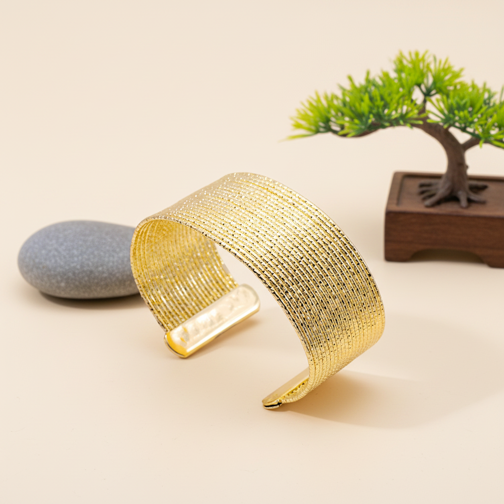 Gilded Woven Mesh Cuff