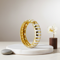 Ivory Stripe Golden Hinged Bangle