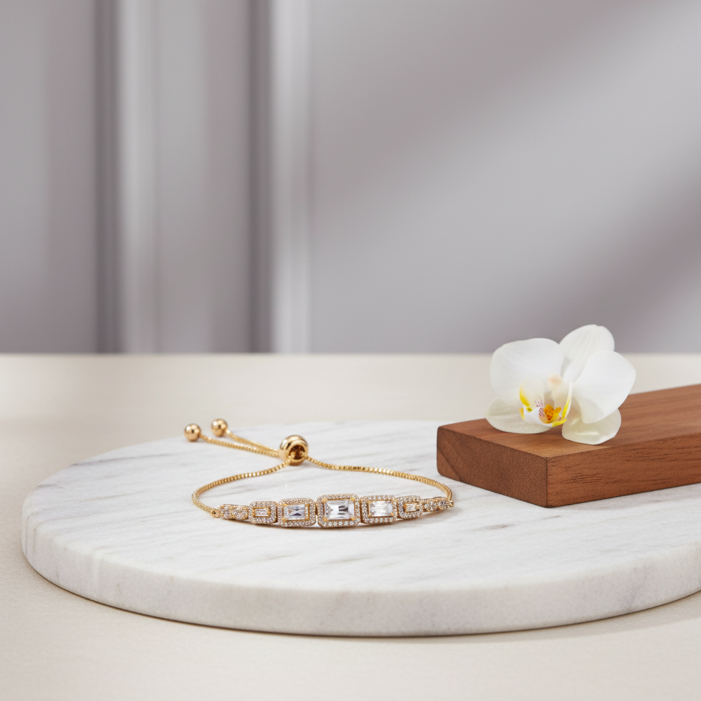 The Baguette Sparkle Slider Bracelet