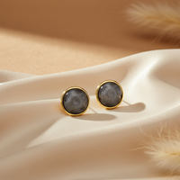 Gilded Slate Marble Studs