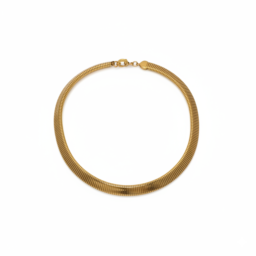 Gilded Omega Flat Ribbon Necklace