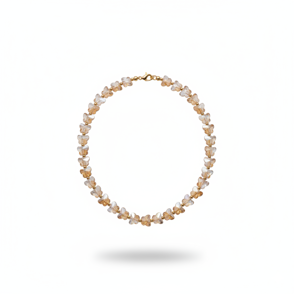 Golden Butterfly Crystal Necklace
