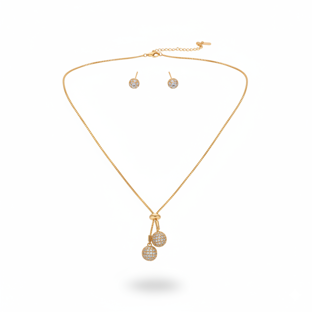 Celeste Gold Drop Necklace Set