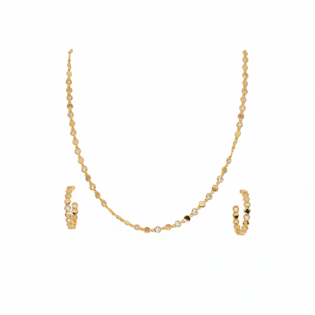 Gilded Sequin Disc Crystal Jewelry Set