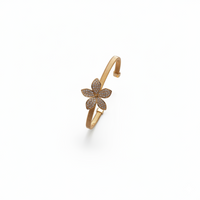 The Gilded Petal Diamond Encrusted Floral Bangle