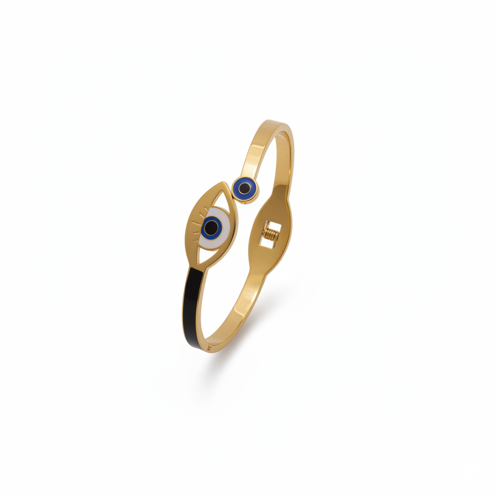 Gilded Evil Eye Hinge Bangle