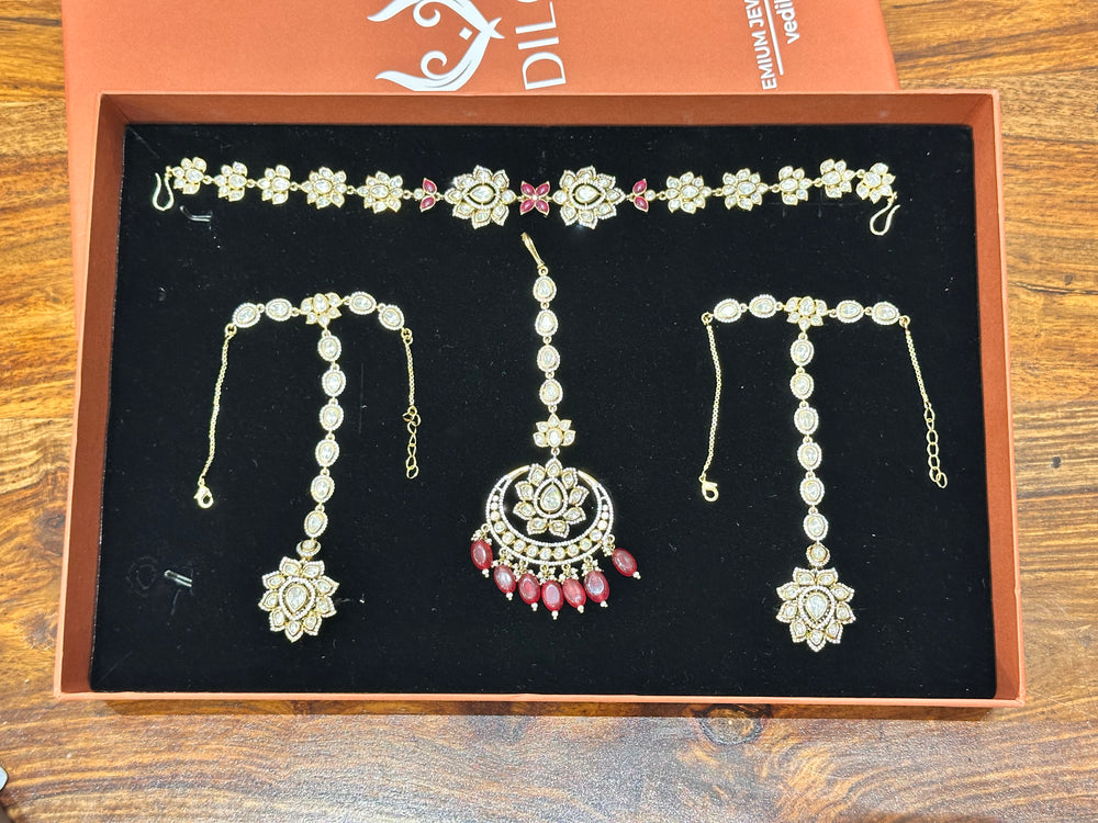 Rajshree Kundan-Inspired Bridal Jewellery Set real view 2