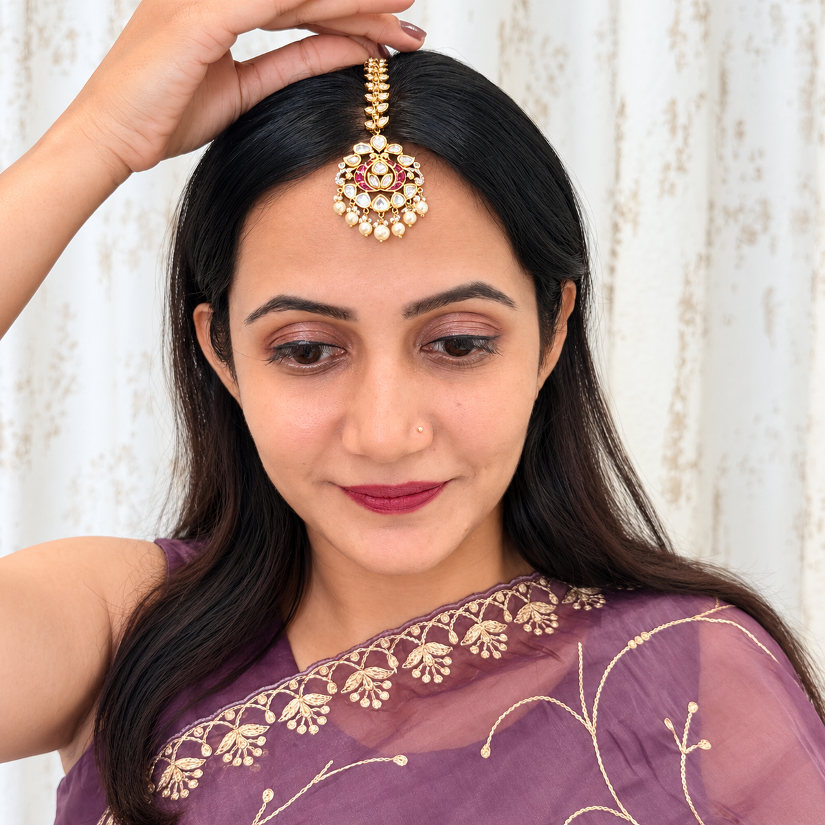 Tara Victorian-Style Kundan-Inspired Maang Tikka