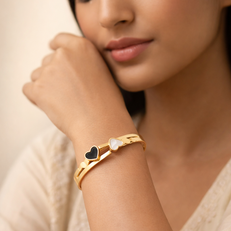 The Tri-Tone Gleam Layered Bracelet