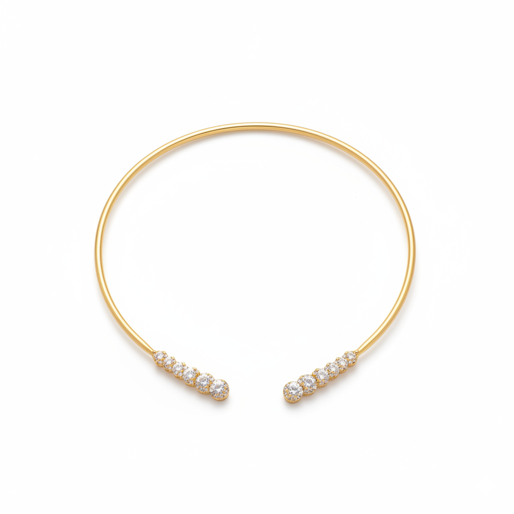 Gilded Crystal Wave Open Choker