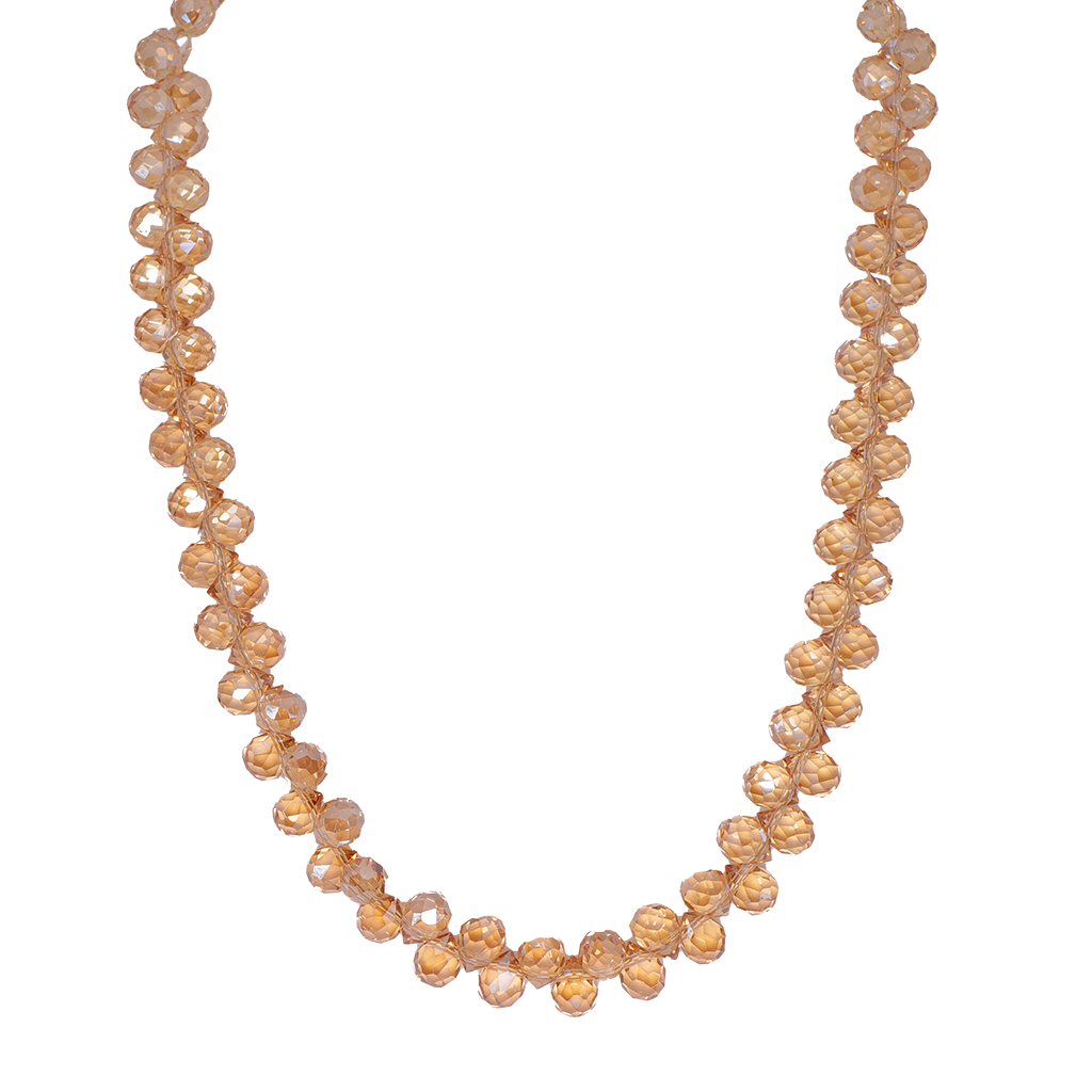 Radiant Amber Faceted Crystal Strand