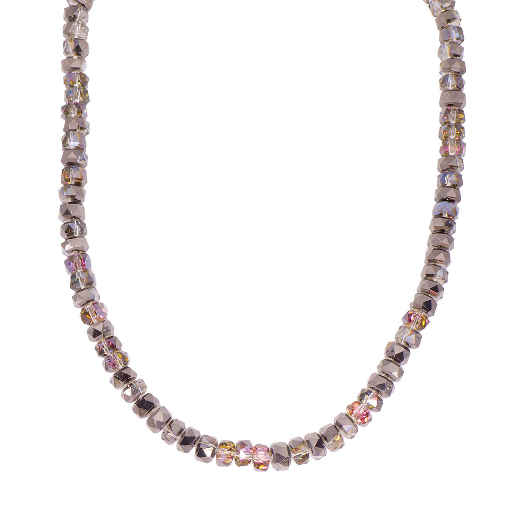 Metallic Smoke Iridescent Crystal Strand