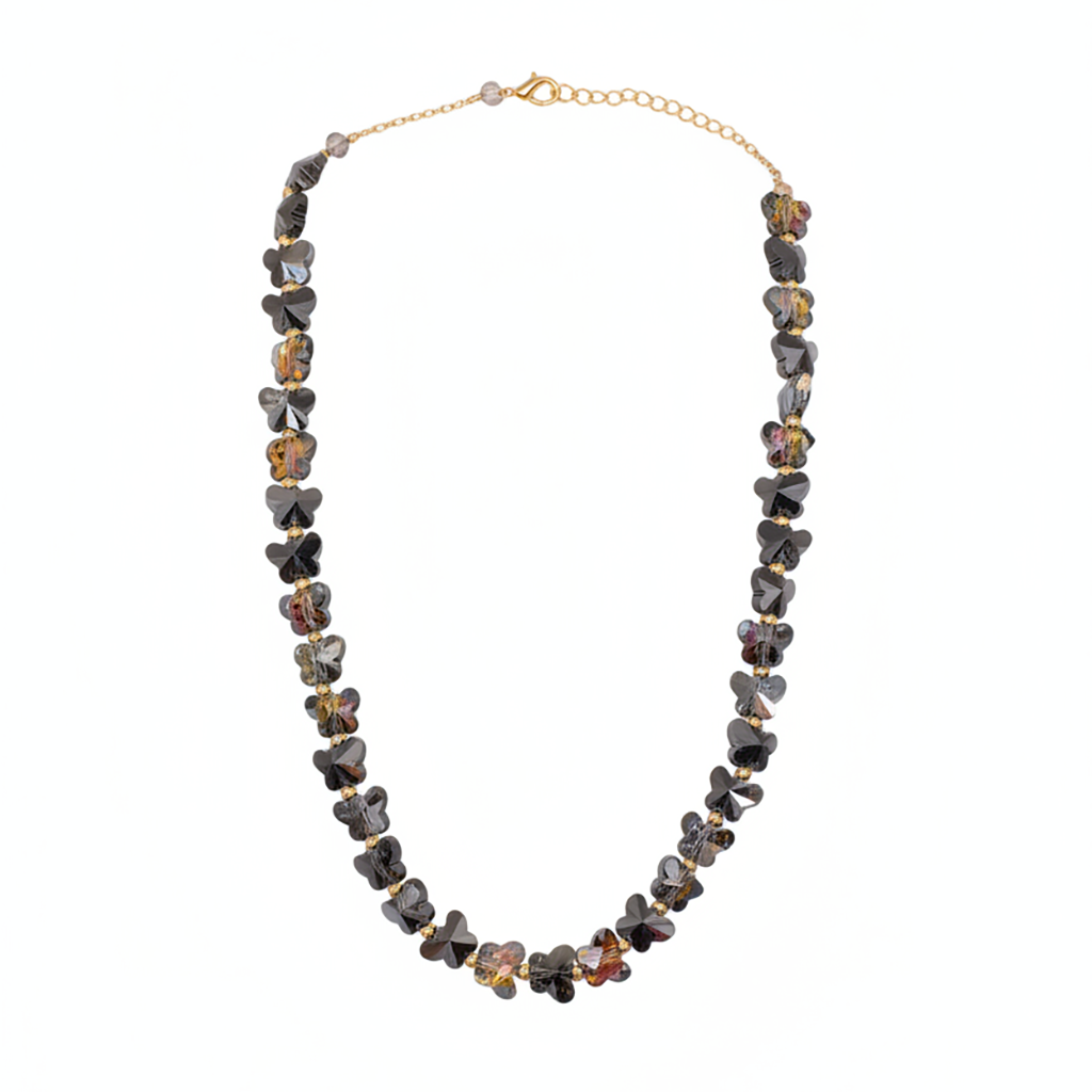 Midnight Butterfly Crystal Necklace
