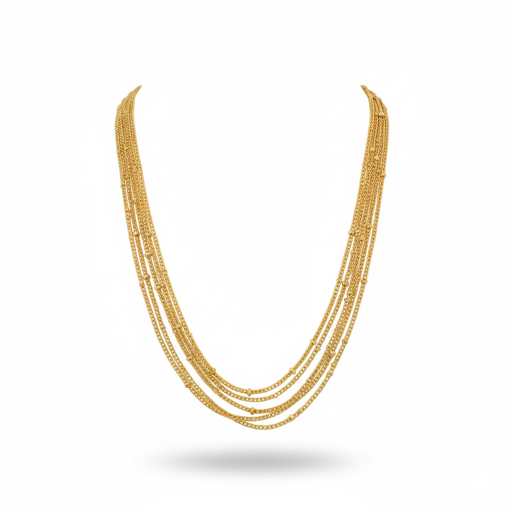 The Shahi Seven-Layer Gold Bead Haar