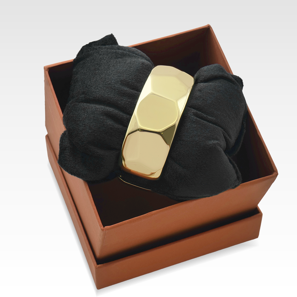 Gilded Faceted Hinged Bangle