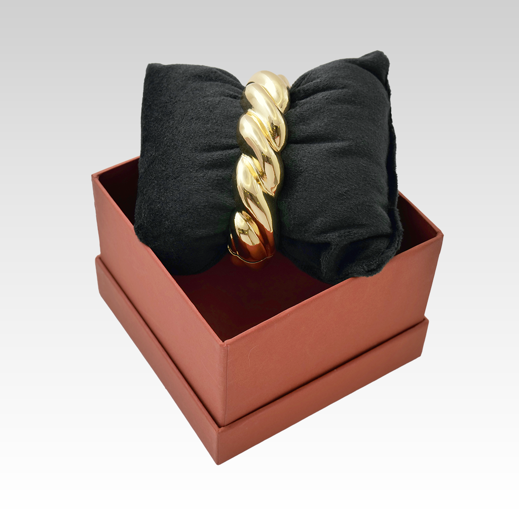 Gilded Twisted Croissant Bangle