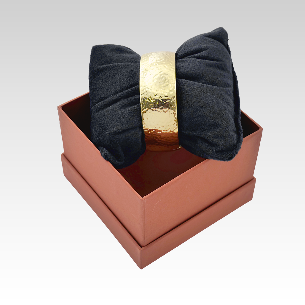 Gilded Hammered Hinged Bangle