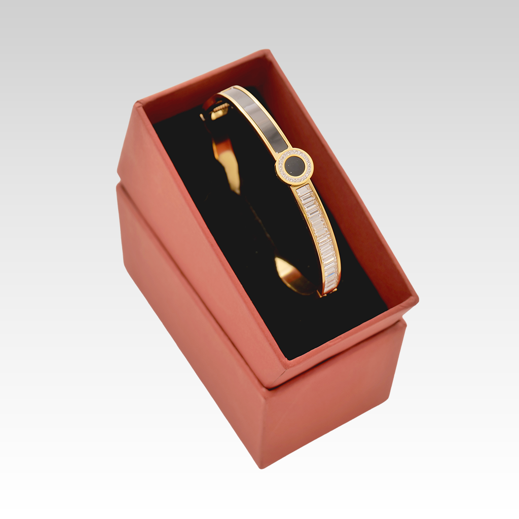 Gilded Baguette and Onyx-Style Bangle